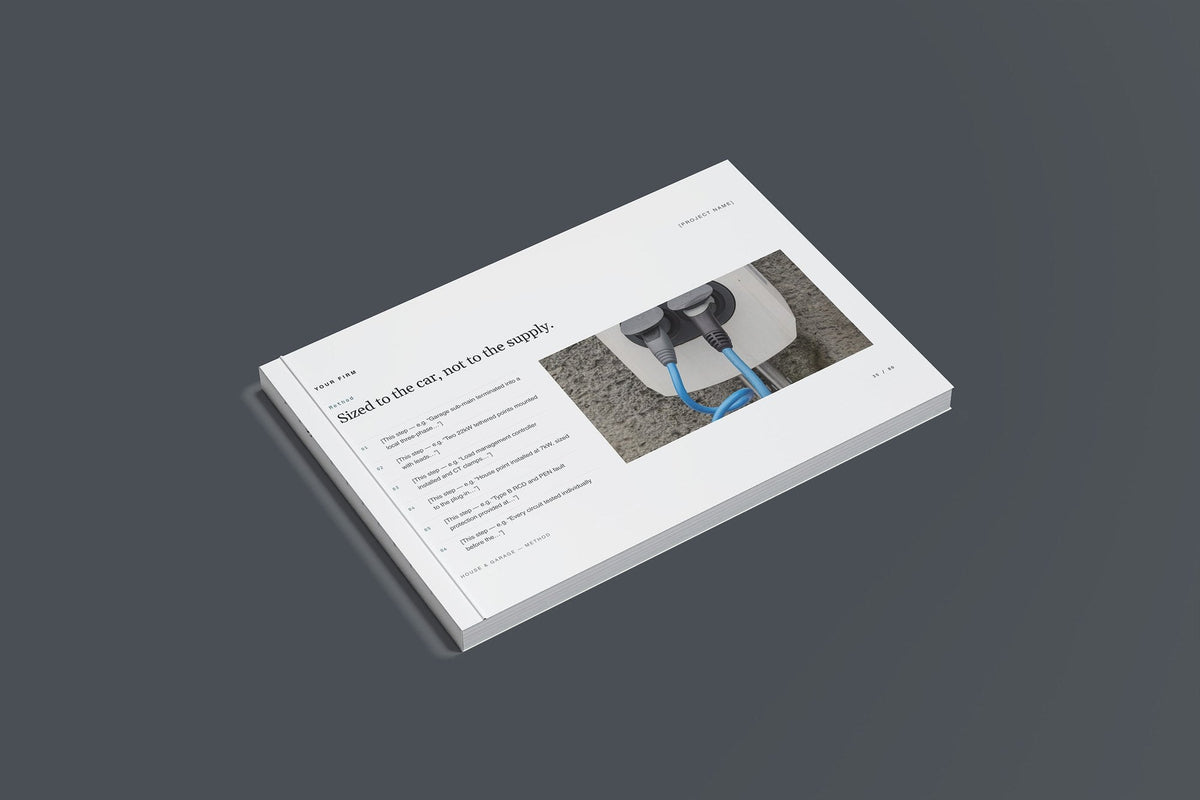 EV Charging Client Package, Slate colourway, closed magazine mockup