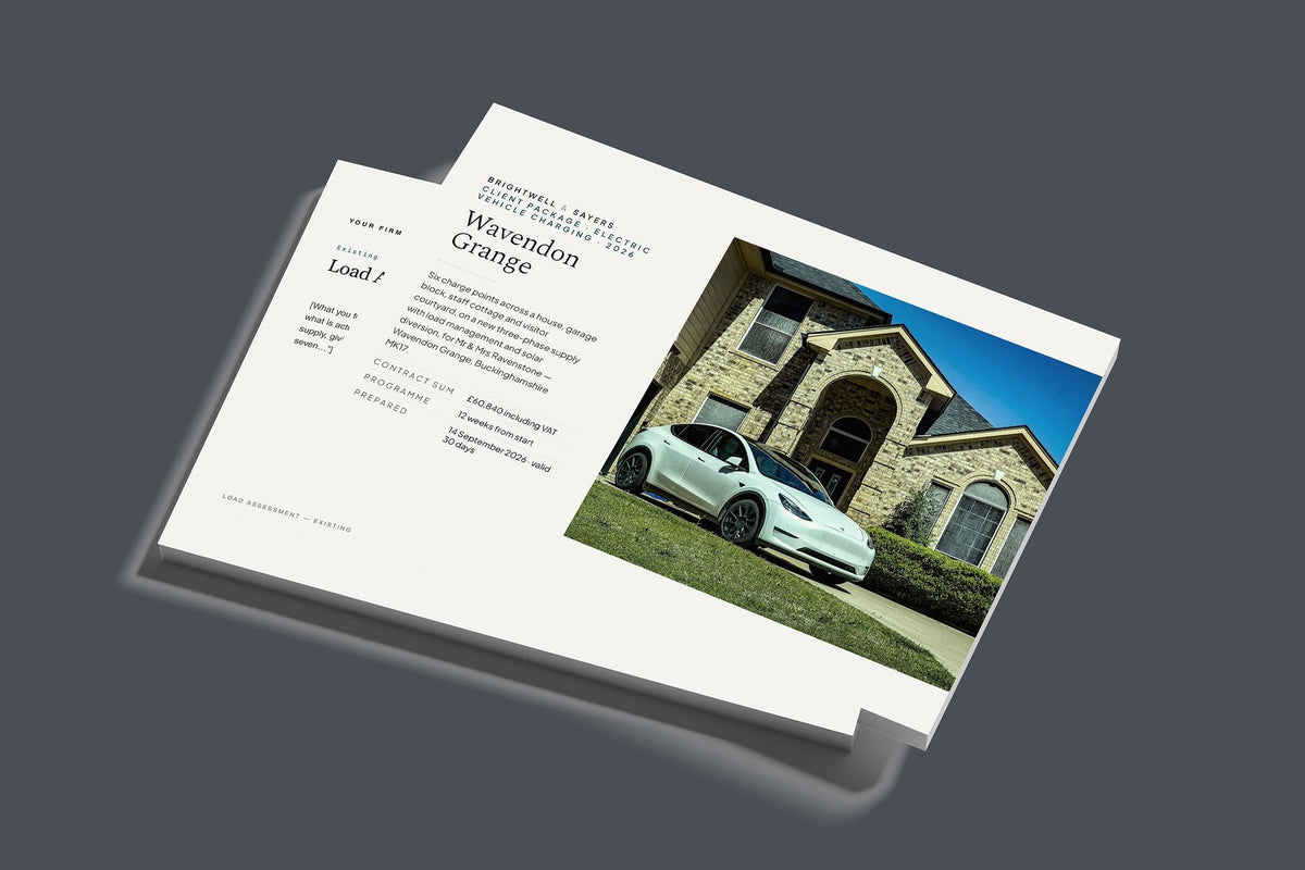 EV Charging Client Package, Standard colourway, stacked books mockup