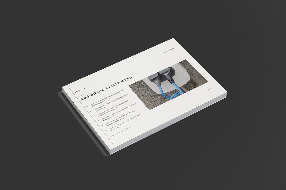 EV Charging Client Package, Standard colourway, closed magazine mockup