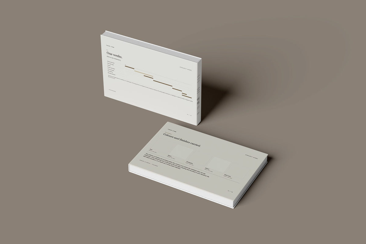 Exterior Cleaning Client Package, Oat colourway, floating books mockup