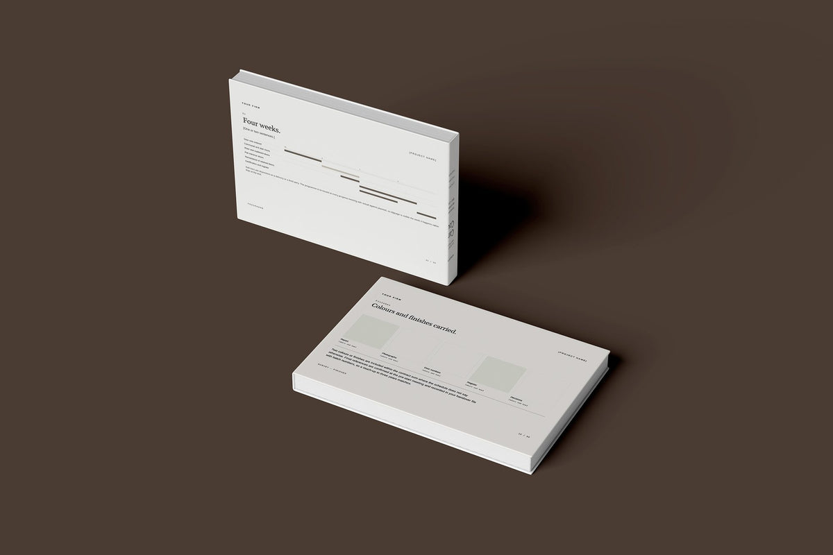 Fire Doors Client Package, Ivory colourway, floating books mockup