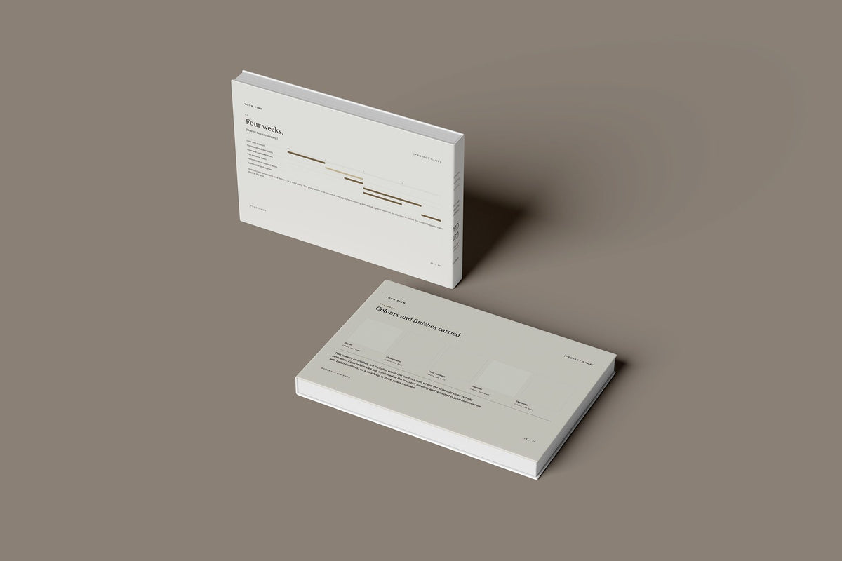 Fire Doors Client Package, Oat colourway, floating books mockup