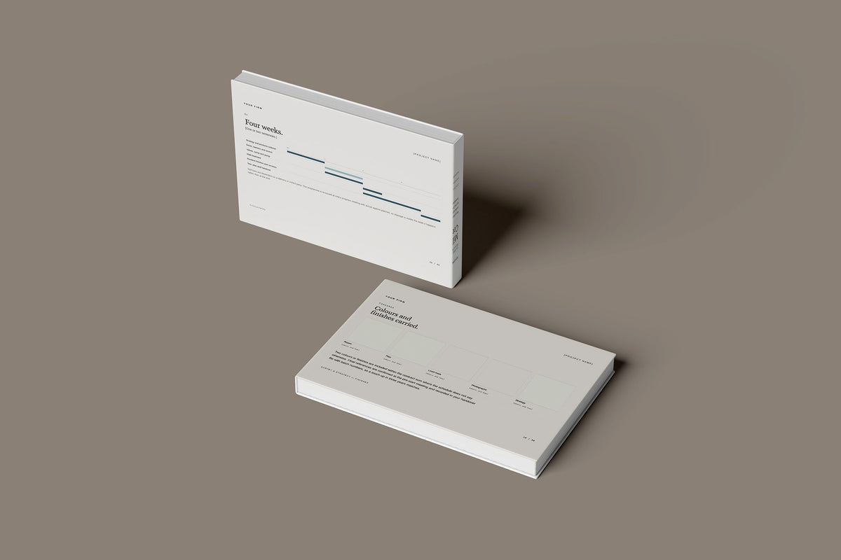 Flood Resilience Client Package, Standard colourway, floating books mockup