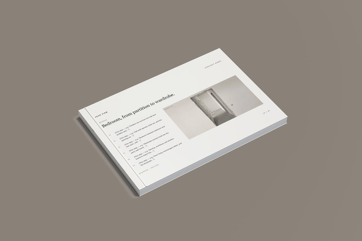 Garage Conversion Client Package, Standard colourway, closed magazine mockup
