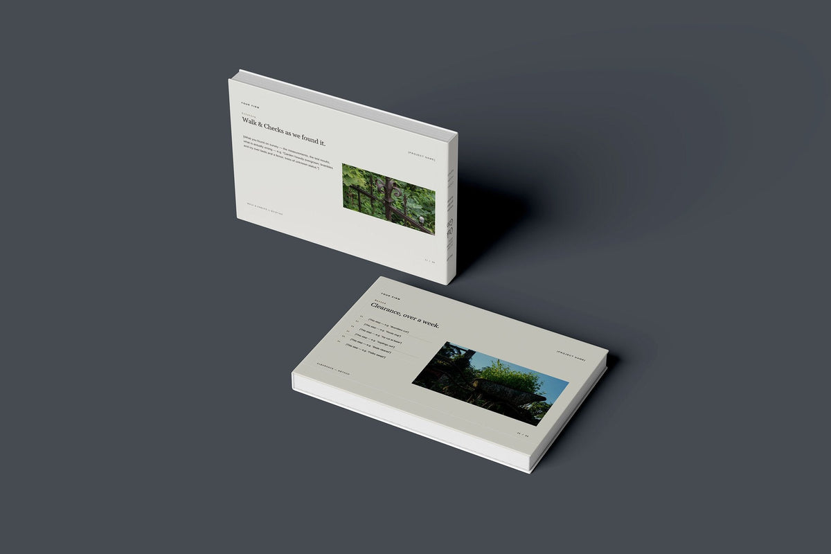 Garden Maintenance Client Package, Oat colourway, floating books mockup
