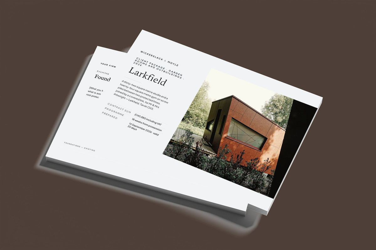 Garden Room Client Package, Slate colourway, stacked books mockup