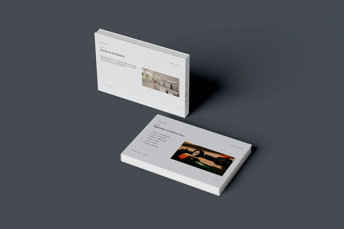 Gas Engineer Client Package, Slate colourway, floating books mockup