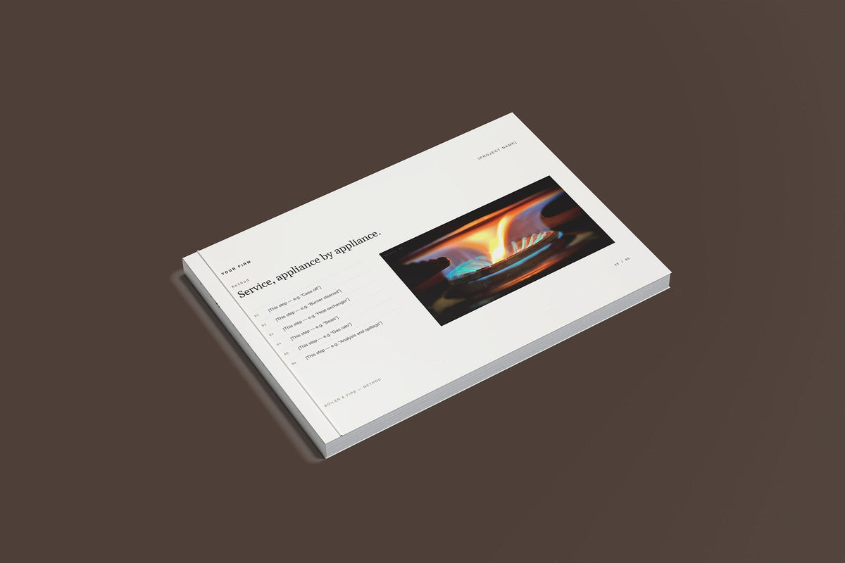 Gas Engineer Client Package, Standard colourway, closed magazine mockup