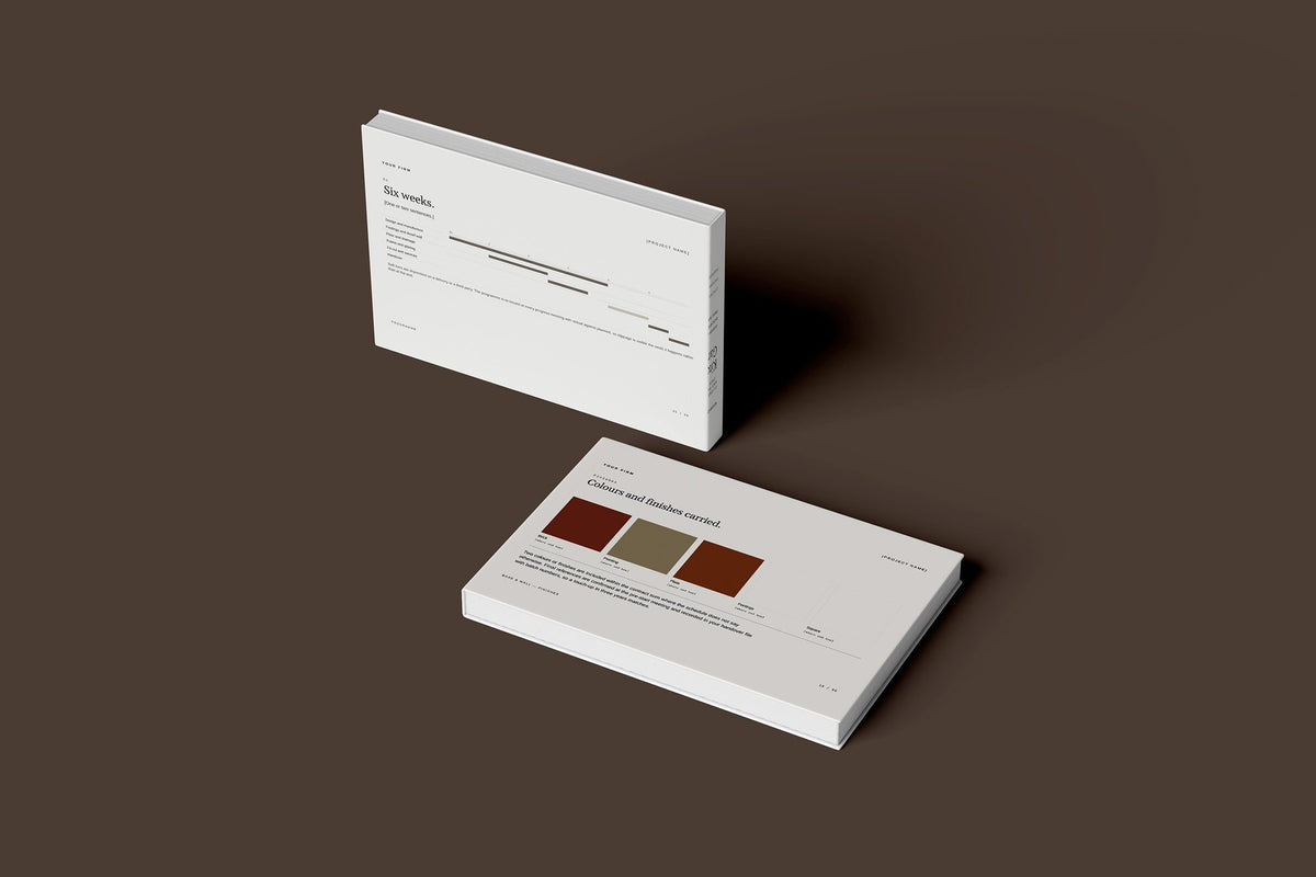Greenhouse and Glasshouse Client Package, Ivory colourway, floating books mockup