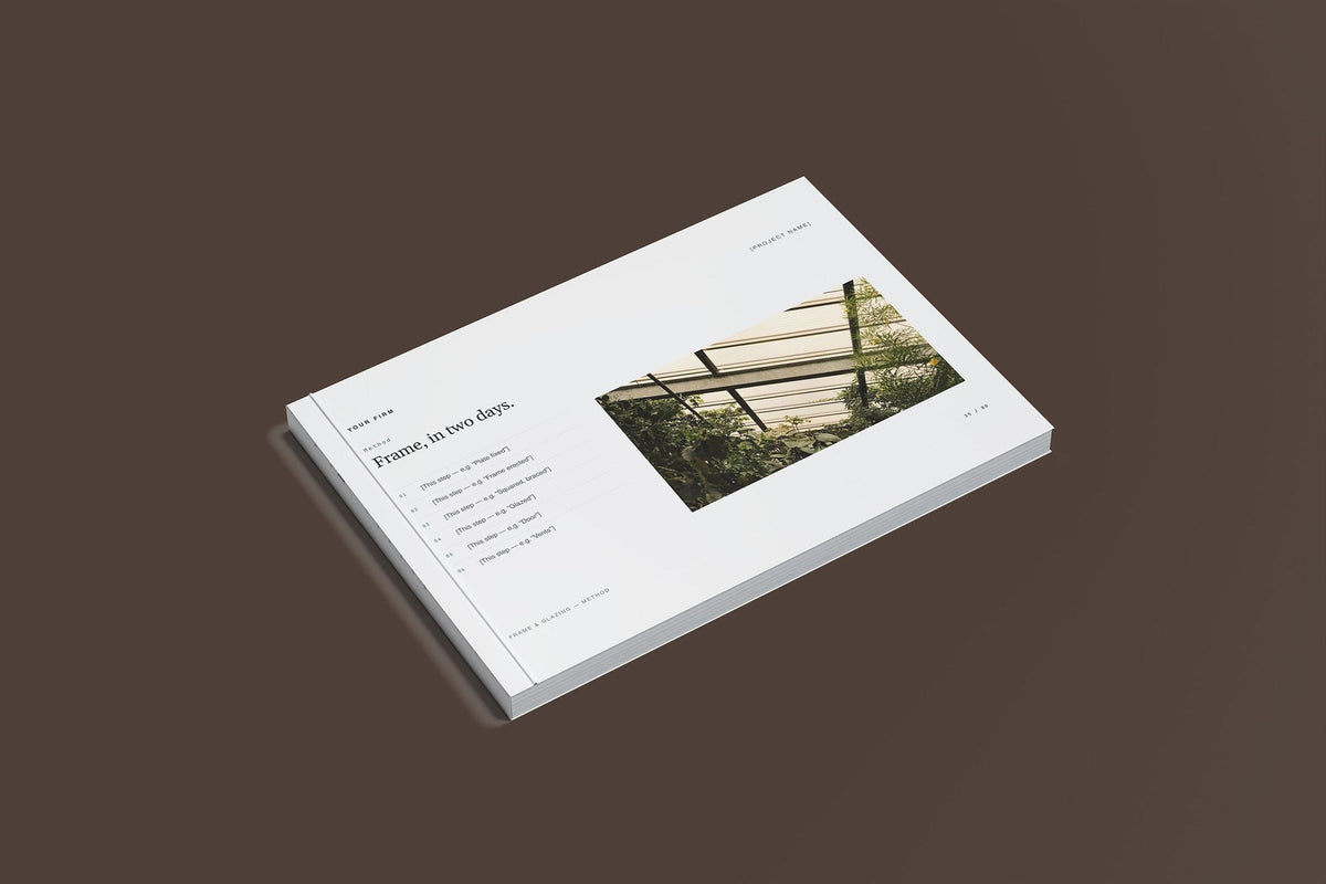 Greenhouse and Glasshouse Client Package, Slate colourway, closed magazine mockup