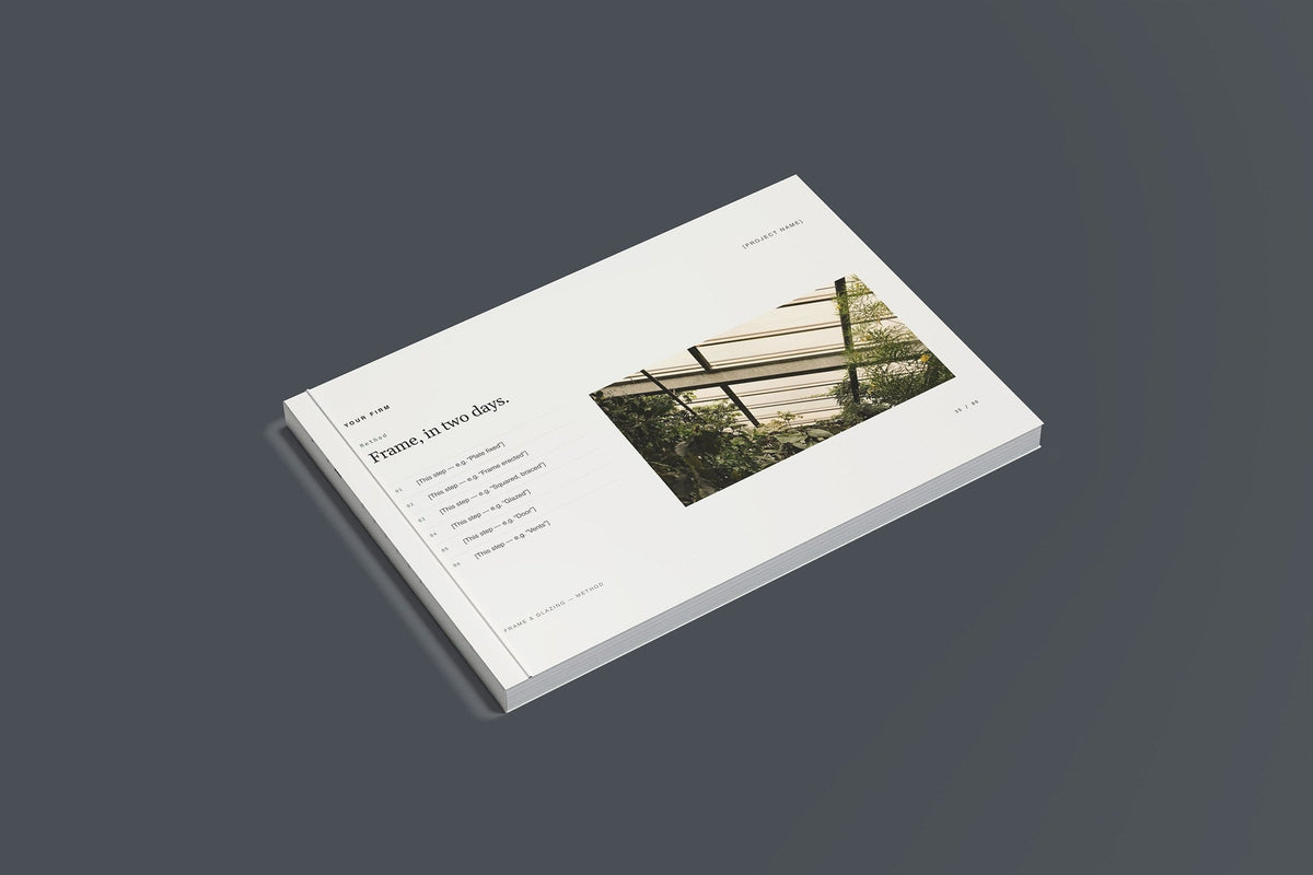 Greenhouse and Glasshouse Client Package, Standard colourway, closed magazine mockup