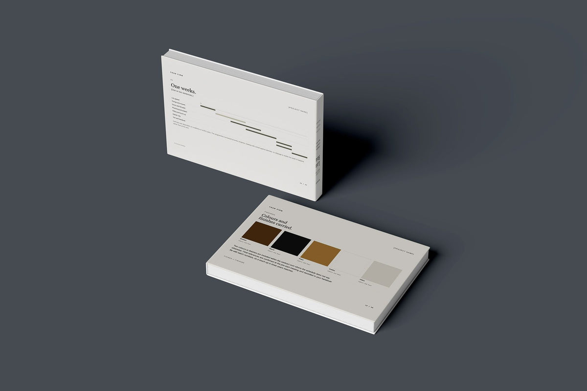 Handyman Client Package, Standard colourway, floating books mockup