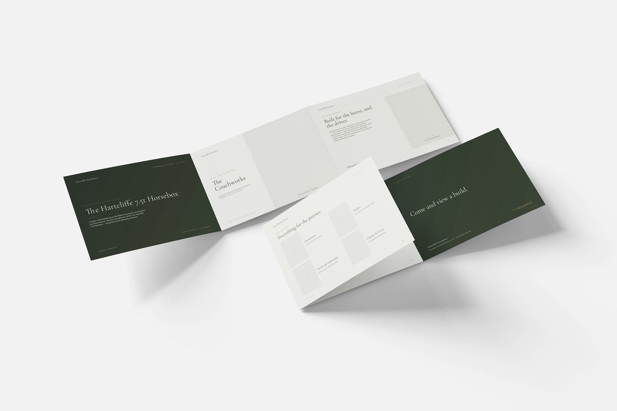 Horsebox Dealer Customer Pack in PowerPoint, fold out pages laid together