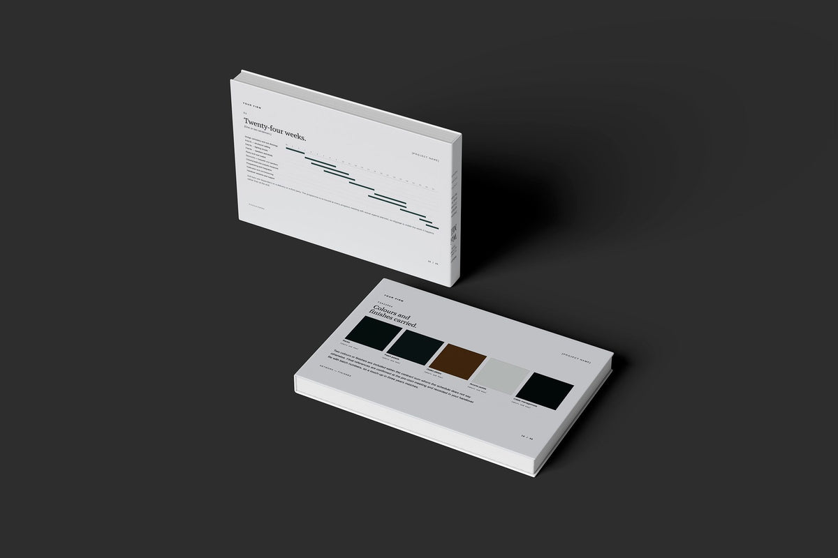 Home Automation Client Package, Slate colourway, floating books mockup