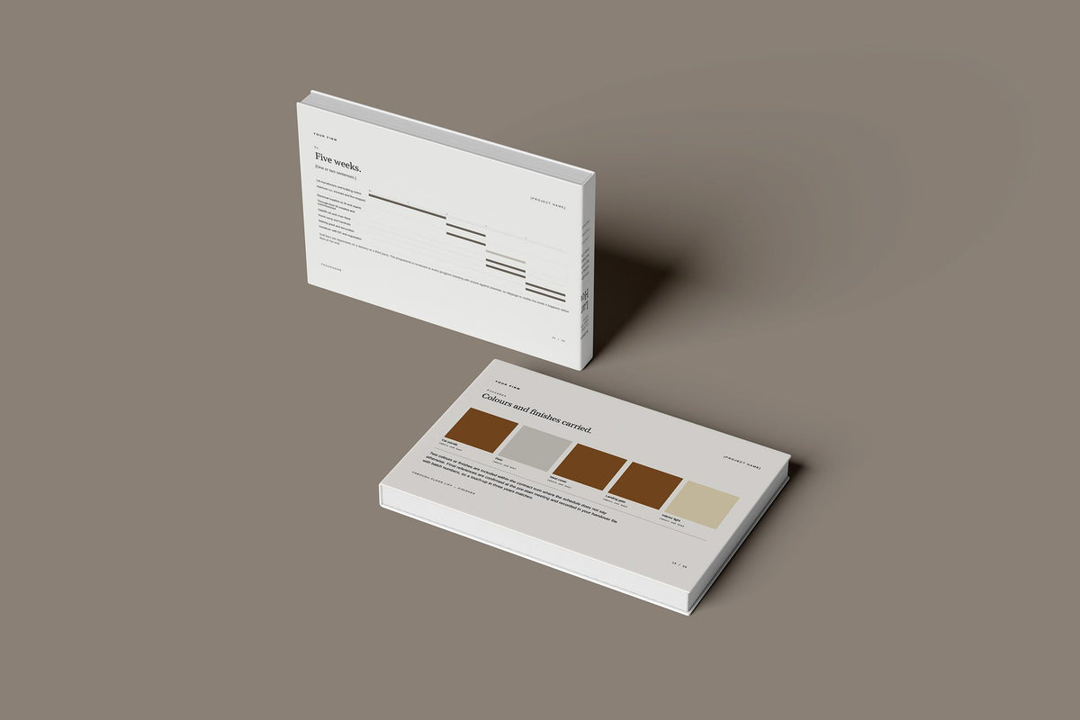 Home Lift Client Package, Ivory colourway, floating books mockup