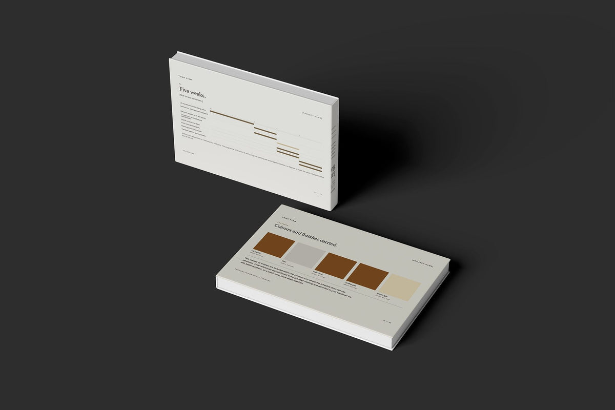 Home Lift Client Package, Oat colourway, floating books mockup