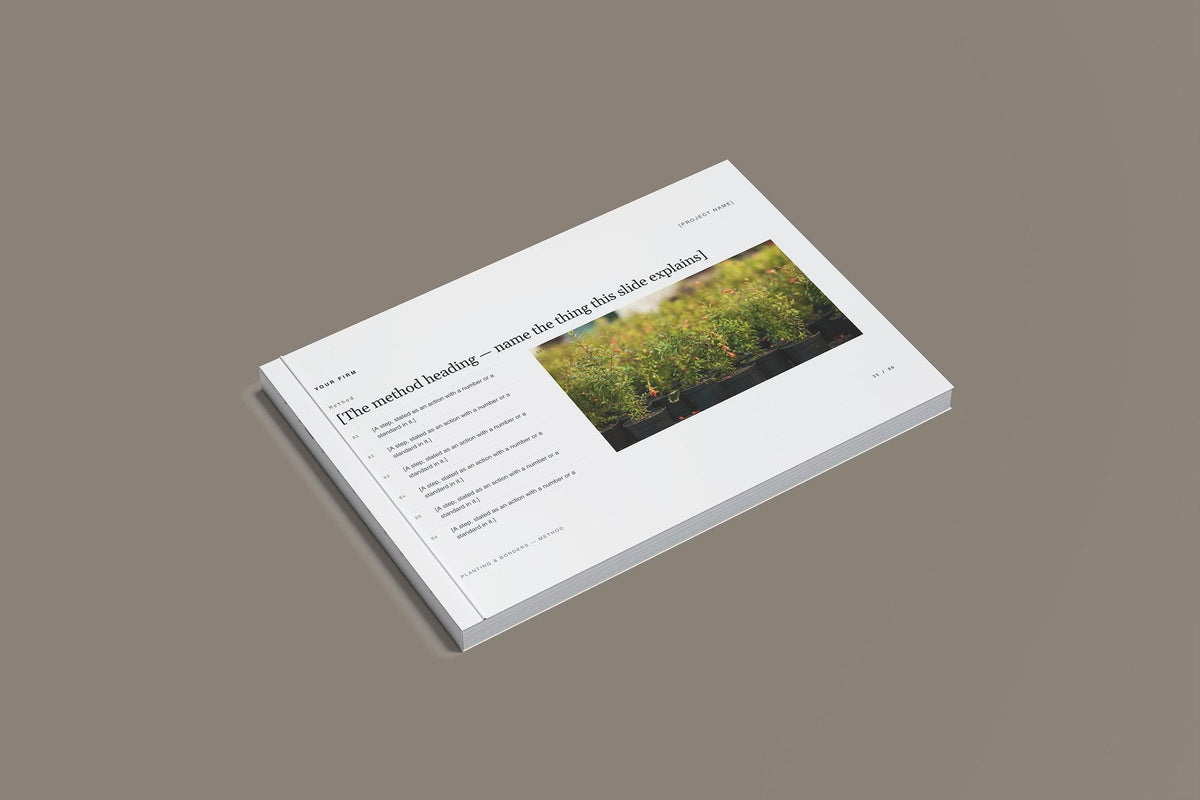 Landscaper Client Package, Slate colourway, closed magazine mockup