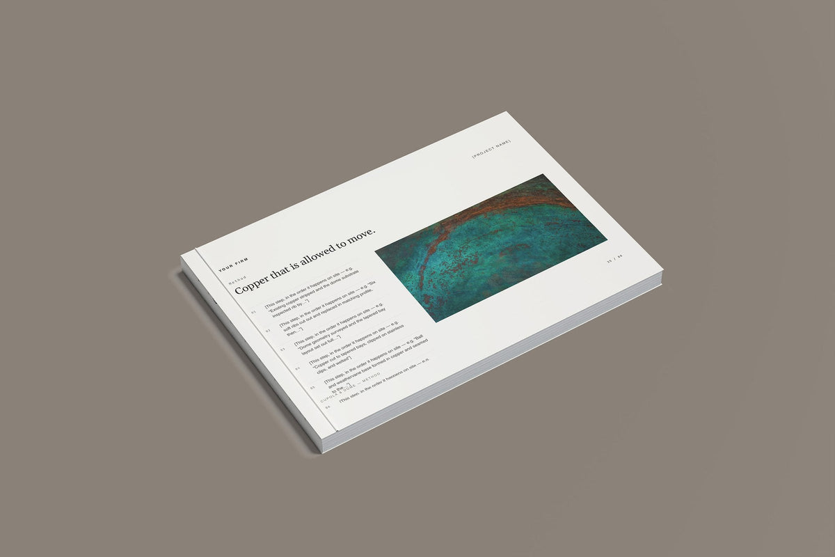 Leadwork Client Package, Standard colourway, closed magazine mockup
