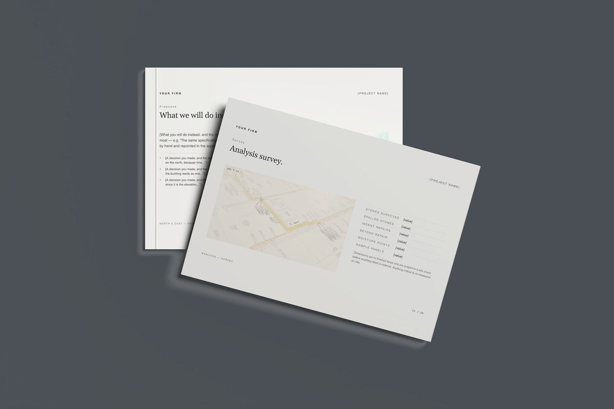 Lime Repointing Client Package, Standard colourway, front and back cover mockup