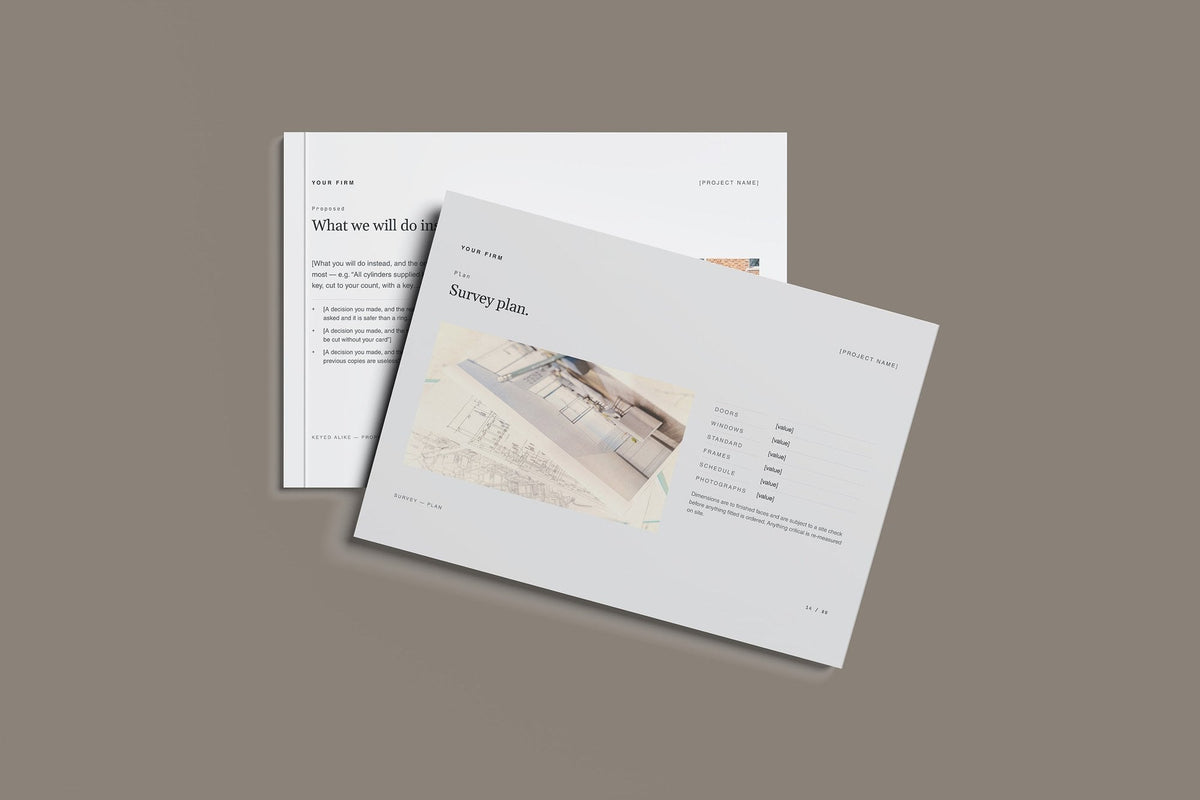 Locksmith Client Package, Slate colourway, front and back cover mockup