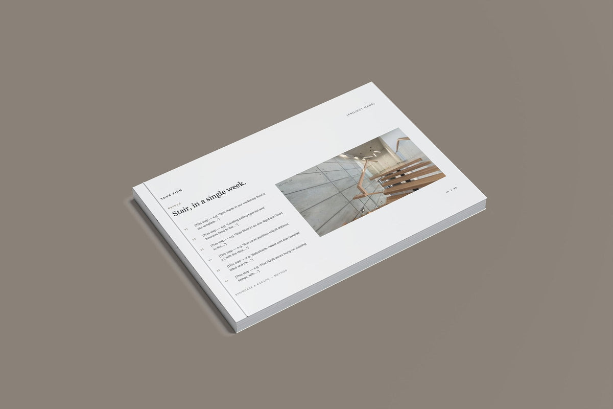 Loft Conversion Client Package, Slate colourway, closed magazine mockup