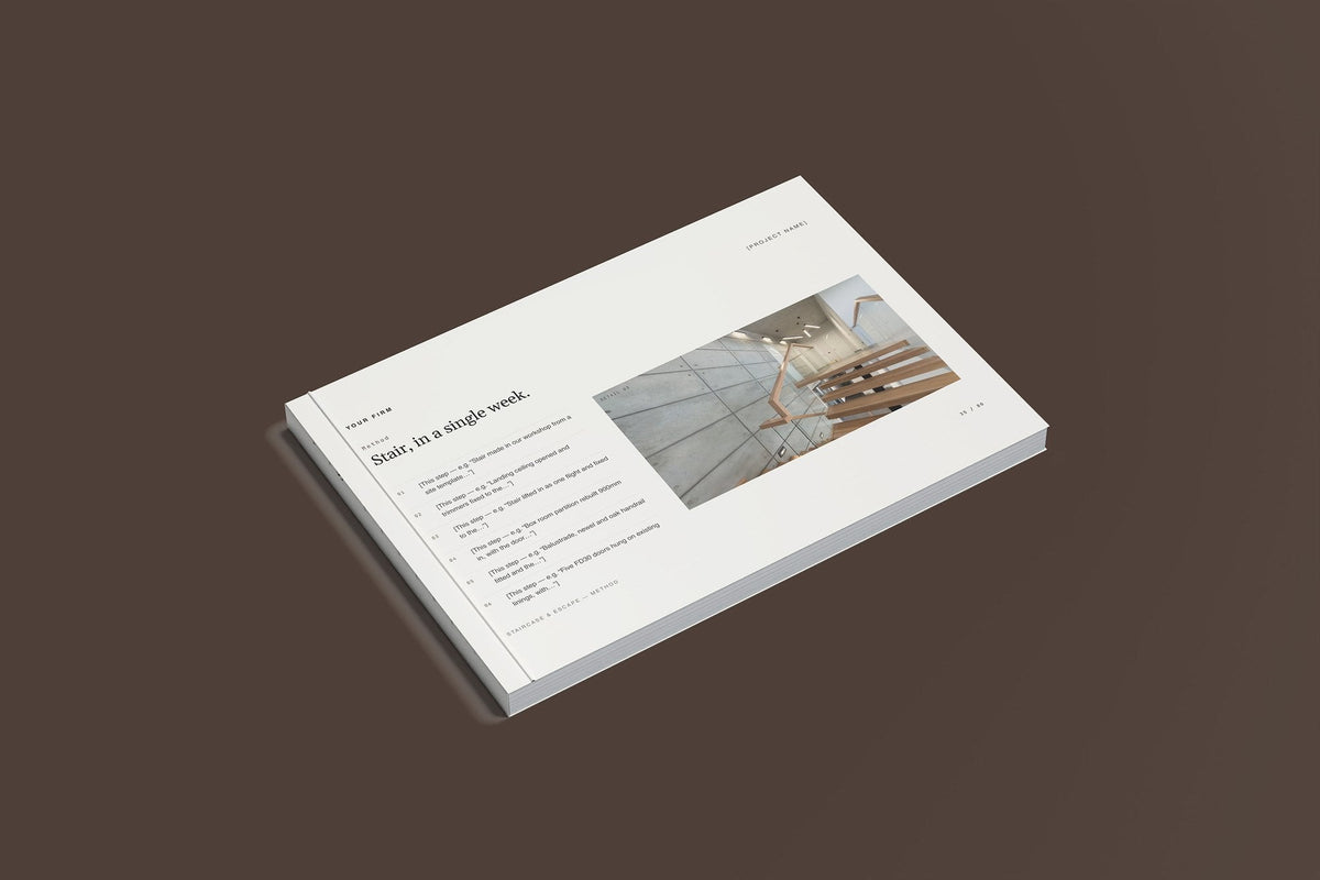 Loft Conversion Client Package, Standard colourway, closed magazine mockup