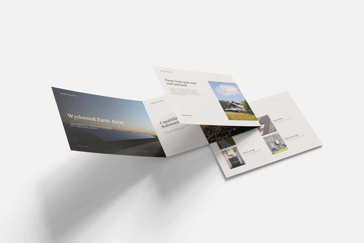 Solar & Battery Installer Project Pack in PowerPoint, printed documents stacked