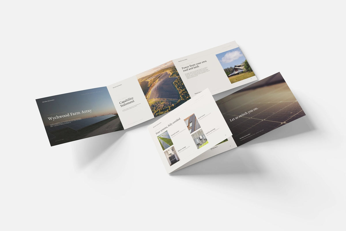 Solar & Battery Installer Project Pack in PowerPoint, fold out pages laid together
