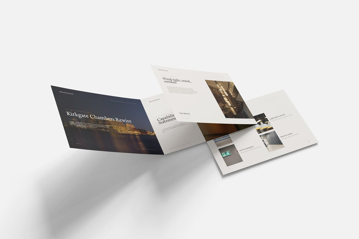 Electrician Project Pack in PowerPoint, printed documents stacked