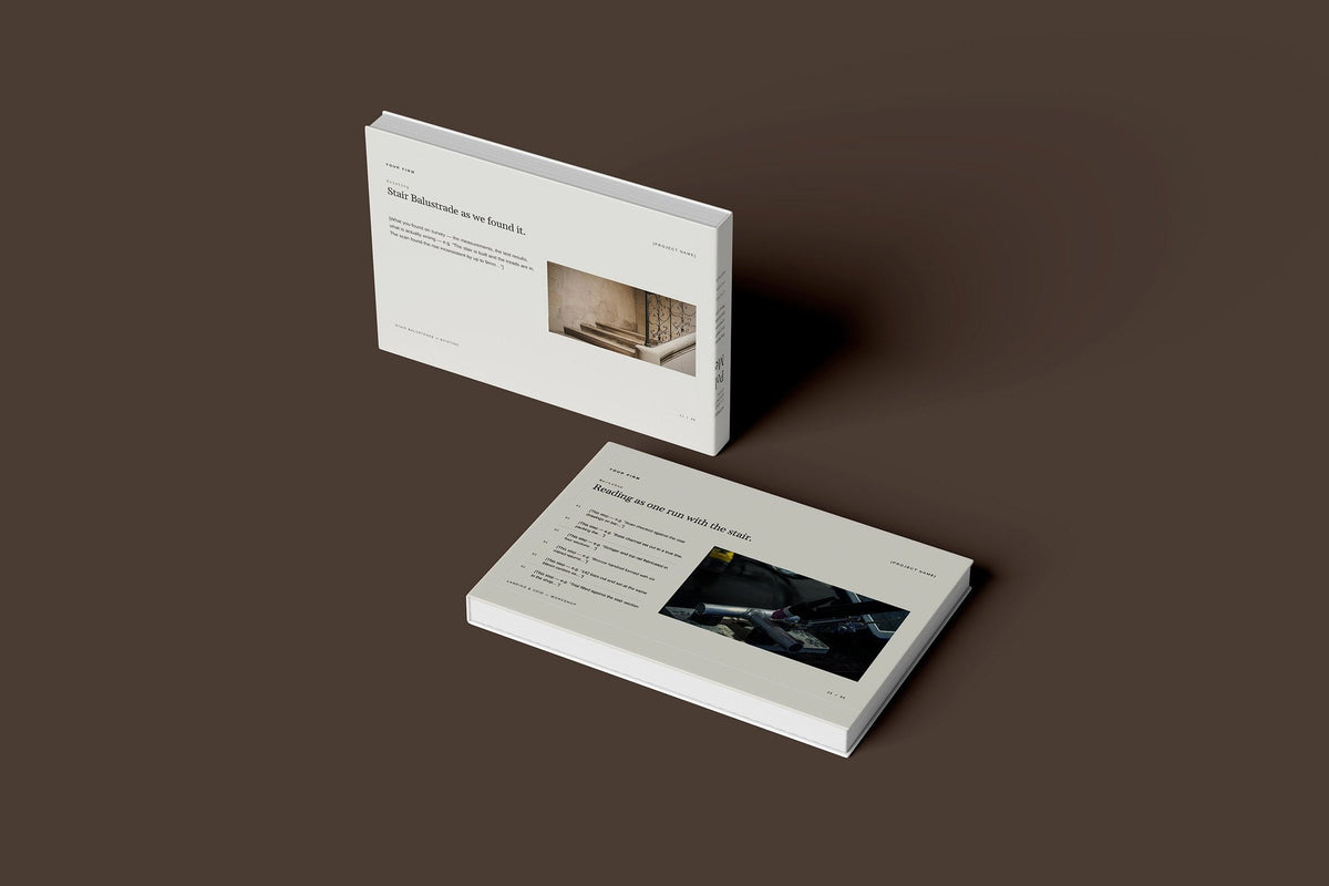 Metalwork Client Package, Oat colourway, floating books mockup