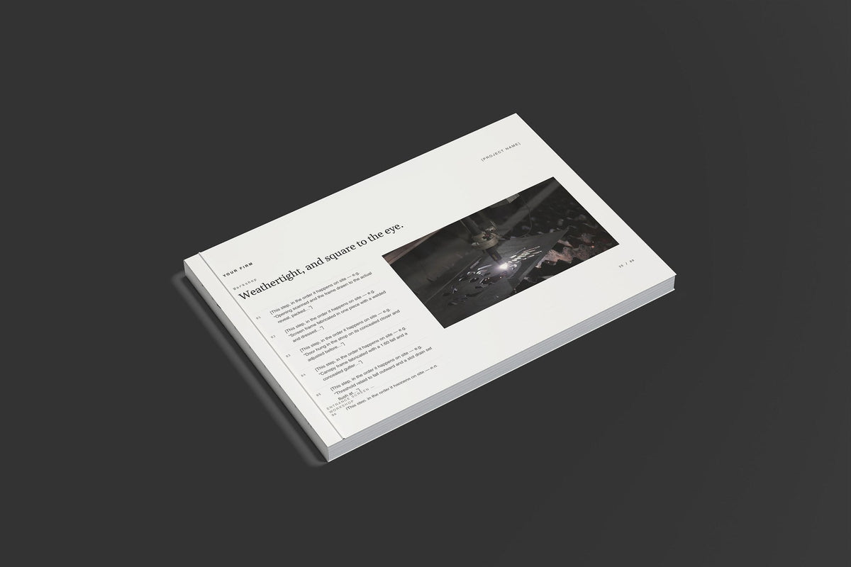 Metalwork Client Package, Standard colourway, closed magazine mockup