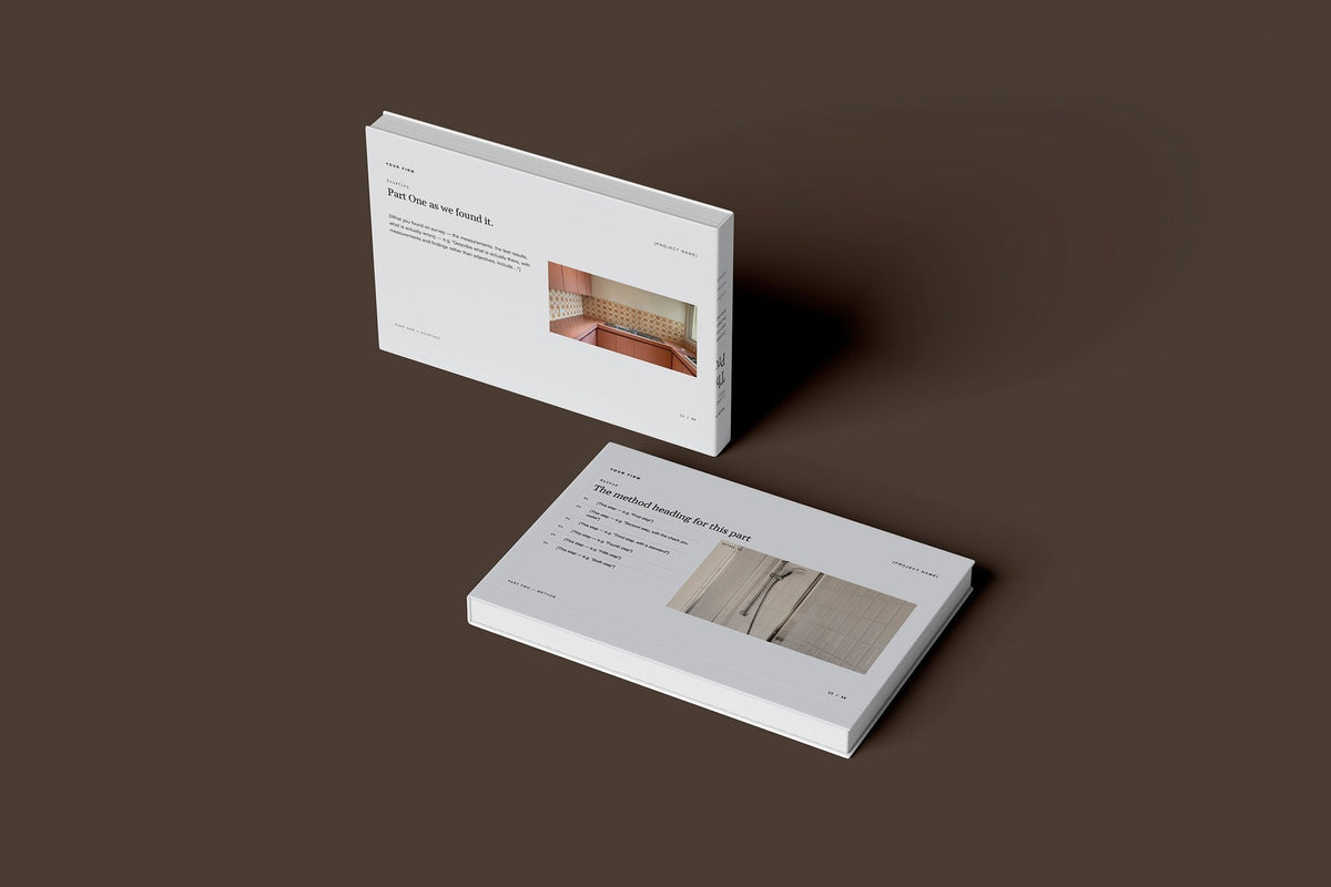 Multi-Trade Client Package, Slate colourway, floating books mockup