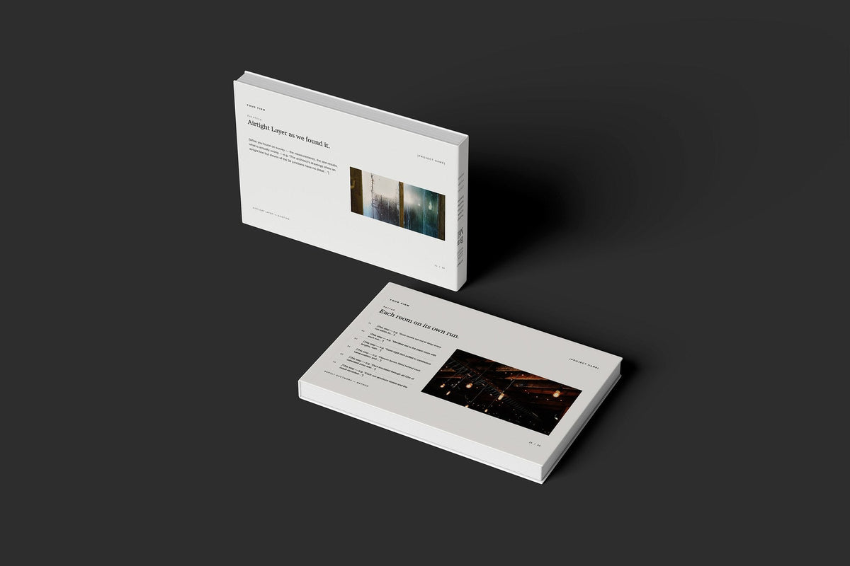 MVHR Client Package, Ivory colourway, floating books mockup