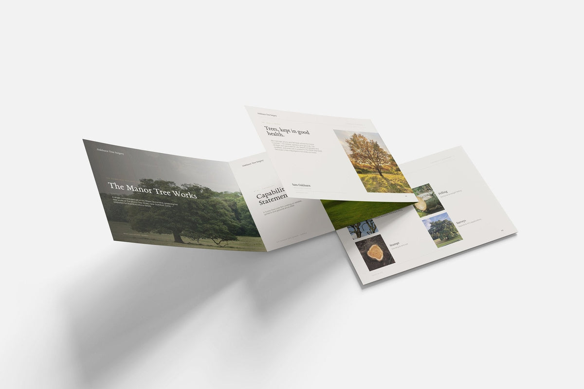 Tree Surgeon Project Pack in PowerPoint, printed documents stacked