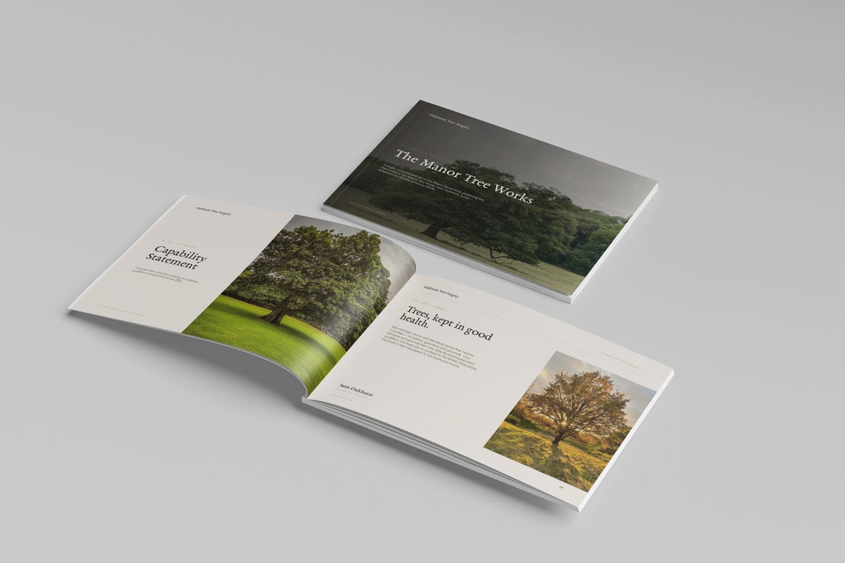 Tree Surgeon Project Pack in PowerPoint, printed cover shown at an angle