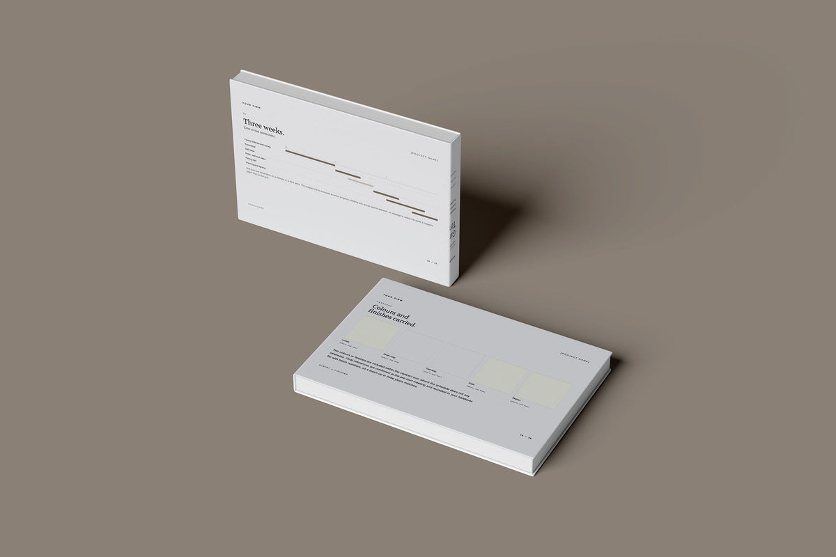 Patio and Paving Client Package, Slate colourway, floating books mockup