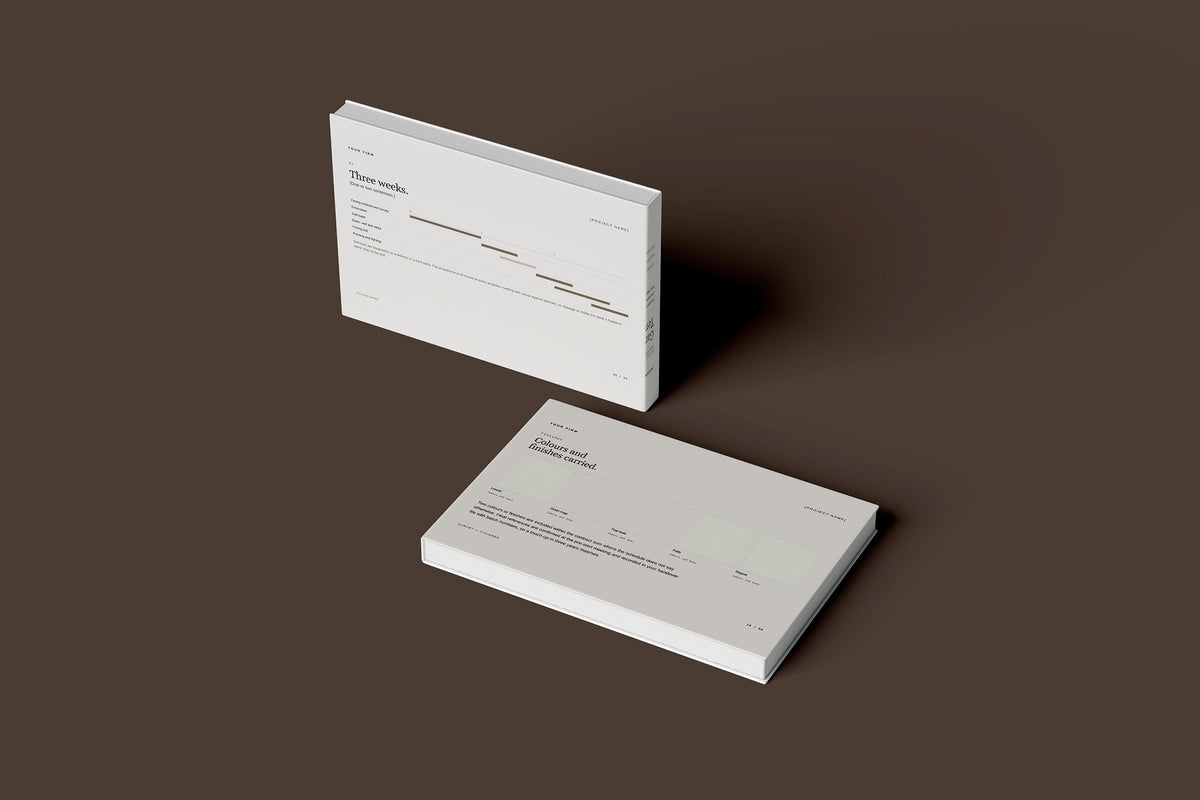 Patio and Paving Client Package, Standard colourway, floating books mockup