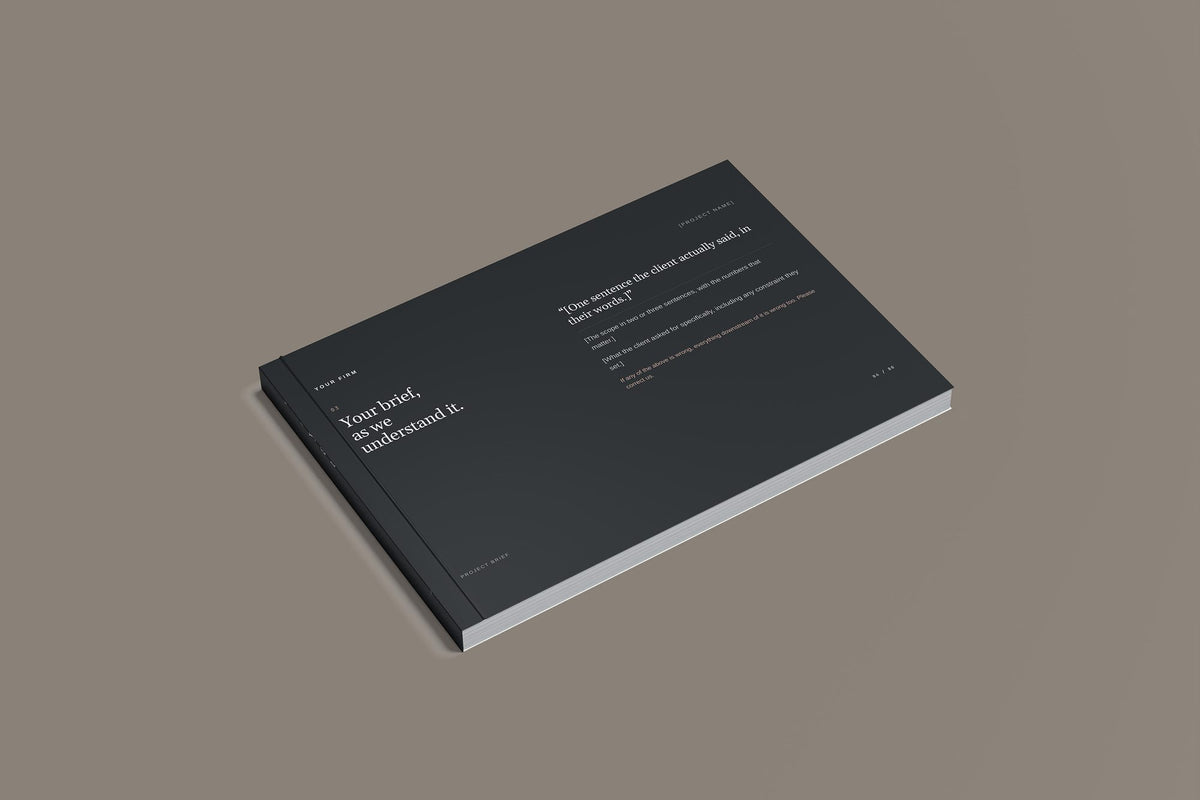 Plumber Client Package, Slate colourway, closed magazine mockup