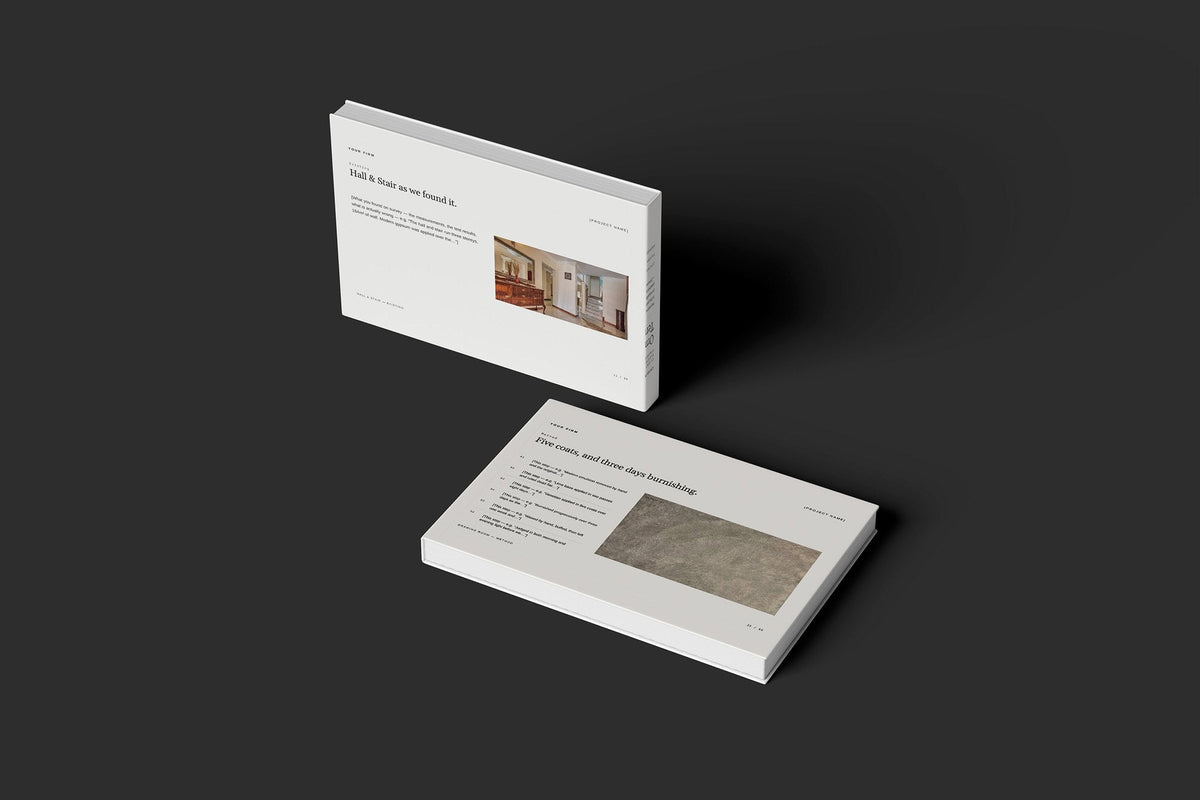 Polished Plaster Client Package, Ivory colourway, floating books mockup