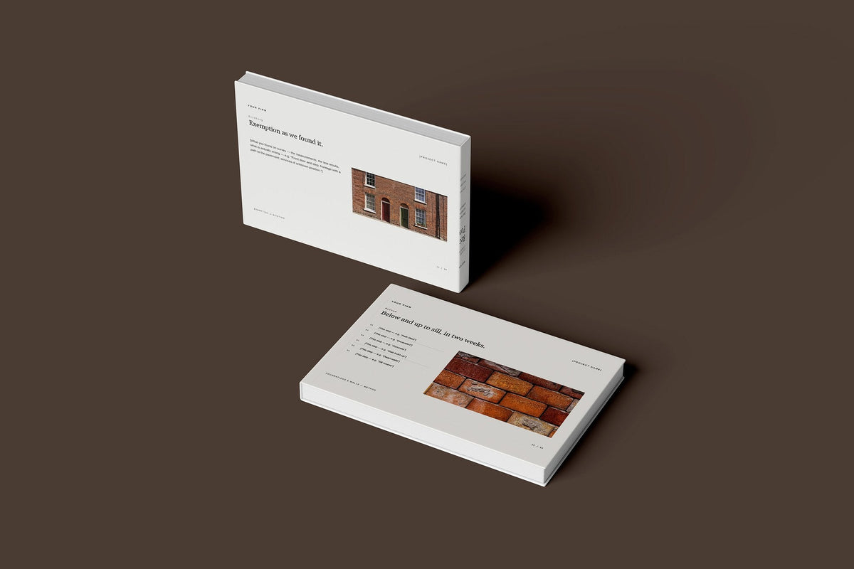 Porch Client Package, Ivory colourway, floating books mockup