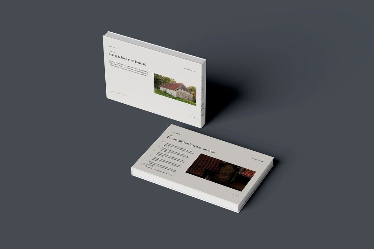 Rainwater Goods Client Package, Standard colourway, floating books mockup