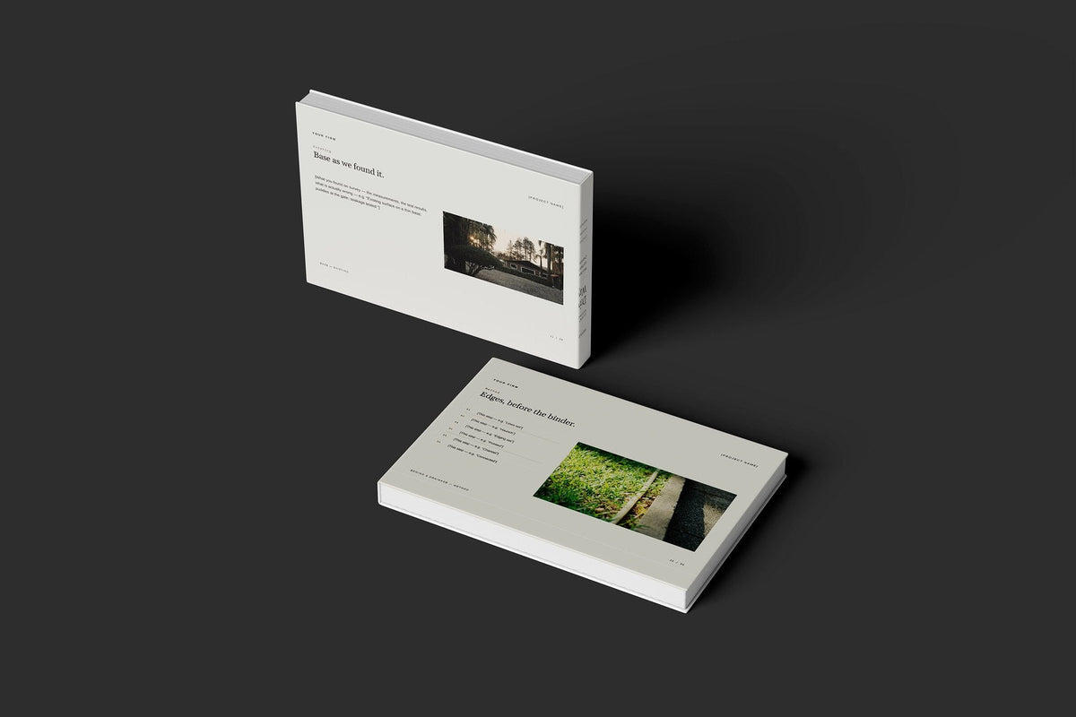 Resin Bound Surfacing Client Package, Oat colourway, floating books mockup