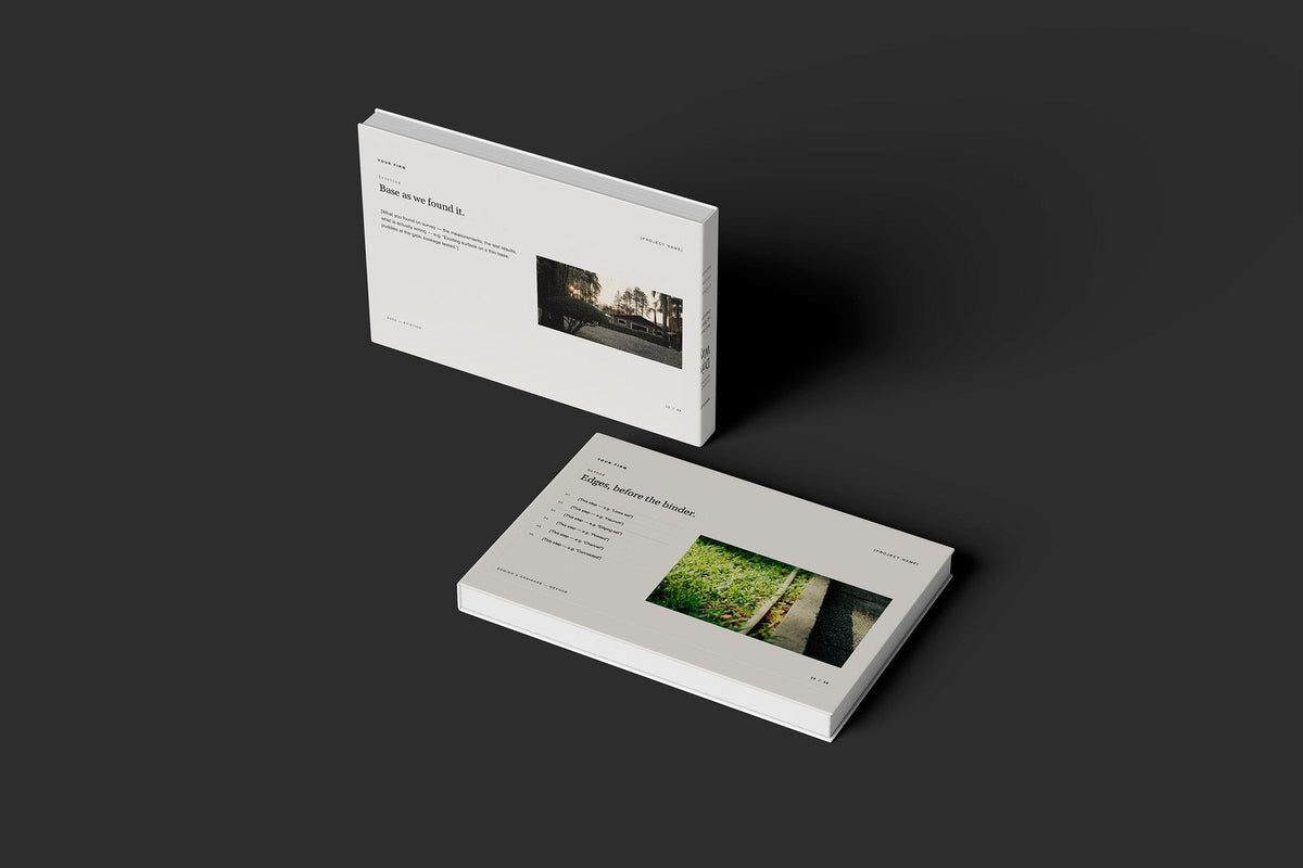 Resin Bound Surfacing Client Package, Standard colourway, floating books mockup