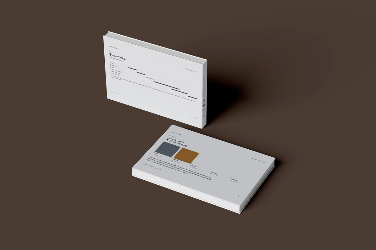 Roofline Fascias and Soffits Client Package, Slate colourway, floating books mockup