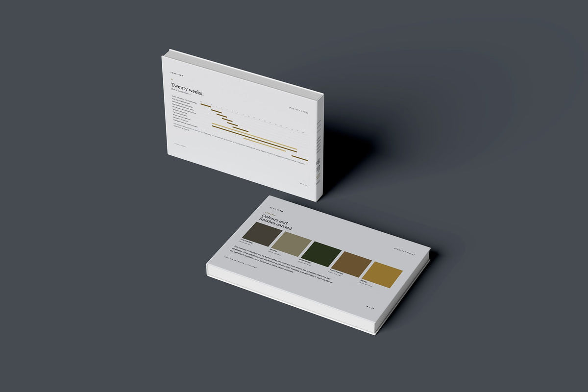 Scaffolding Client Package, Slate colourway, floating books mockup