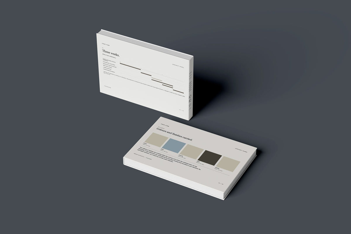 Secondary Glazing Client Package, Ivory colourway, floating books mockup
