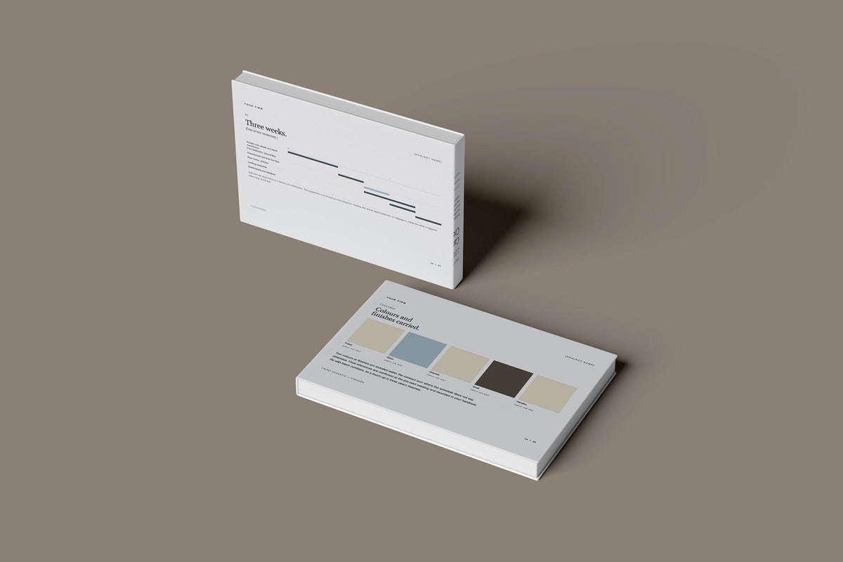 Secondary Glazing Client Package, Slate colourway, floating books mockup