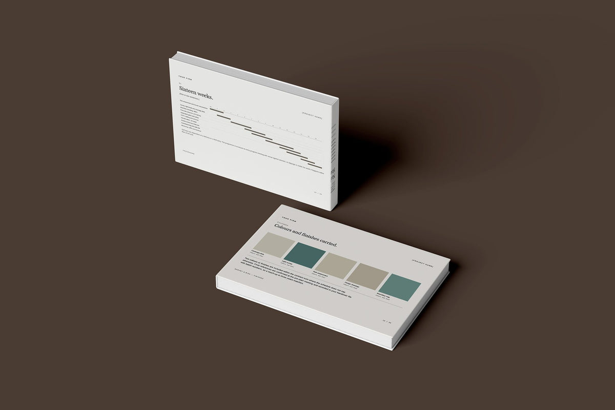 Security Client Package, Ivory colourway, floating books mockup