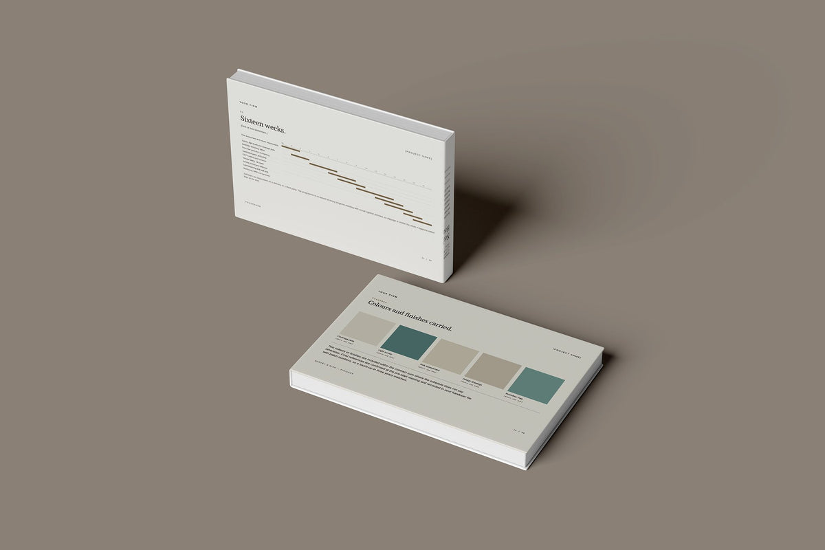 Security Client Package, Oat colourway, floating books mockup