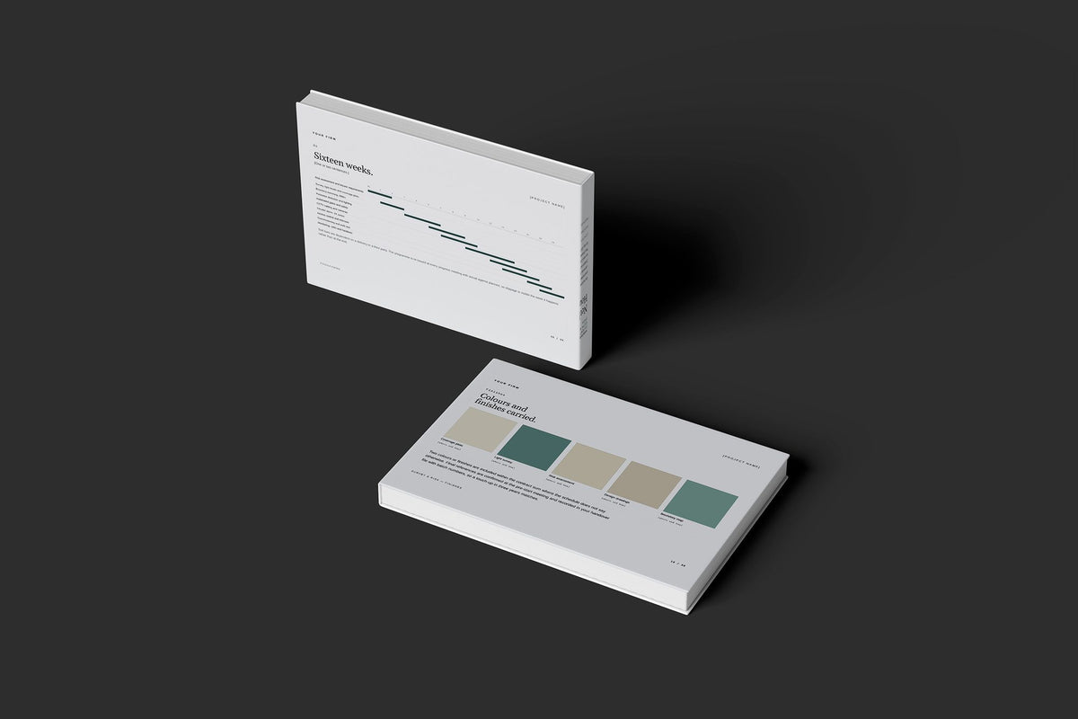 Security Client Package, Slate colourway, floating books mockup
